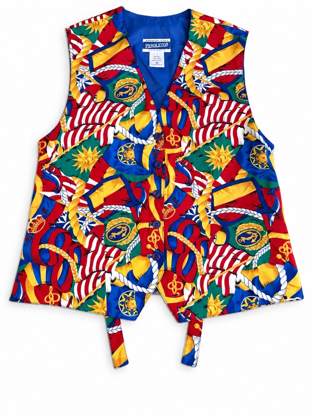 Pendleton Classic Nautical Print Vest – Women’s Size 10